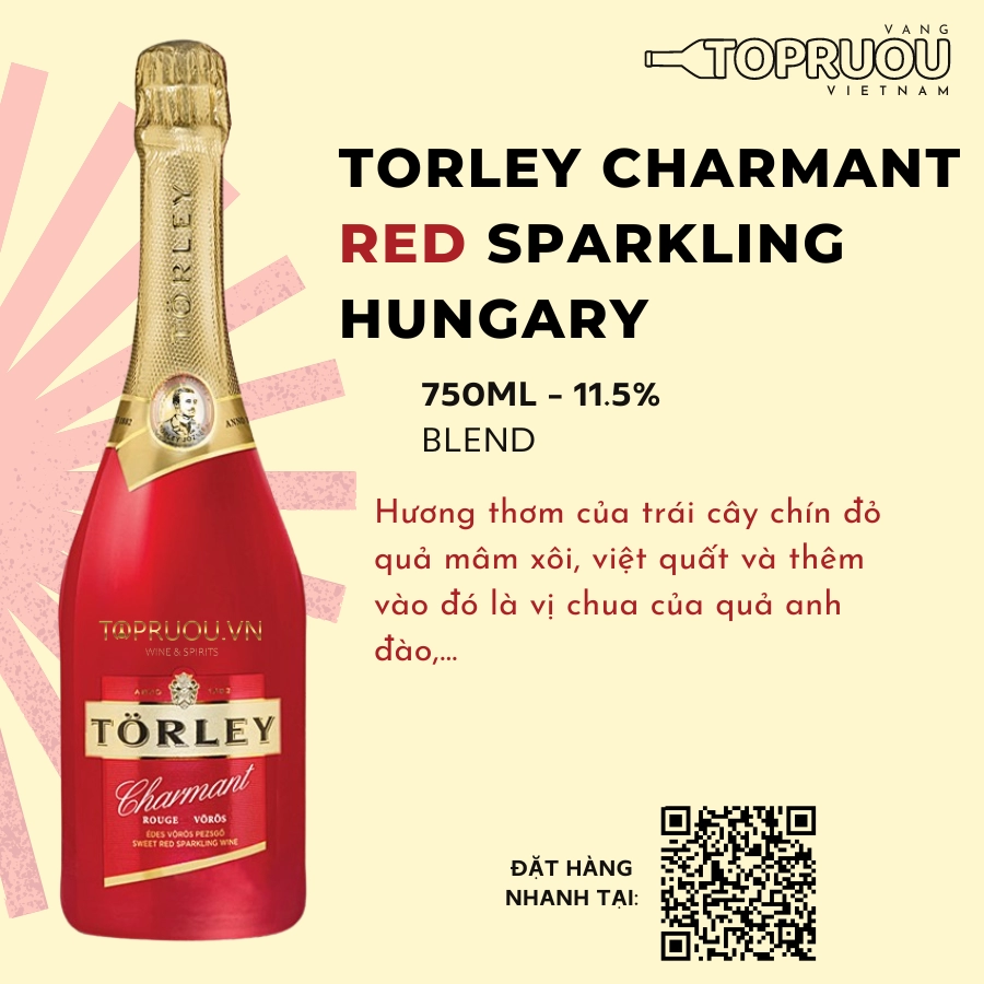 TORLEY CHARMANT RED SPARKLING  HUNGARY