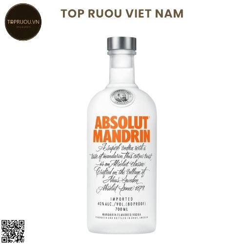 Vodka Absolut Mandrin (Cam) – 700ml – 40% – Thụy Điển