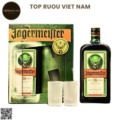 Hộp Quà Jagermeister  Ice (Kèm 2 Ly Mini) 700ml – 35% – Đức