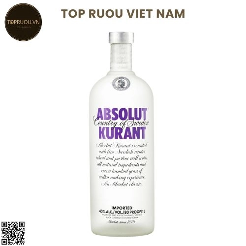 Vodka Absolut Kurant (Nho) – 1000ml – 40% – Thụy Điển