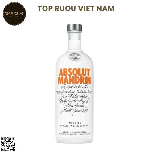 Vodka Absolut Mandrin (Cam) – 1000ml – 40% – Thụy Điển