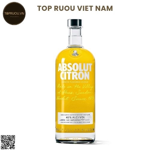 Vodka Absolut Citron (Chanh) – 1000ml – 40% – Thụy Điển