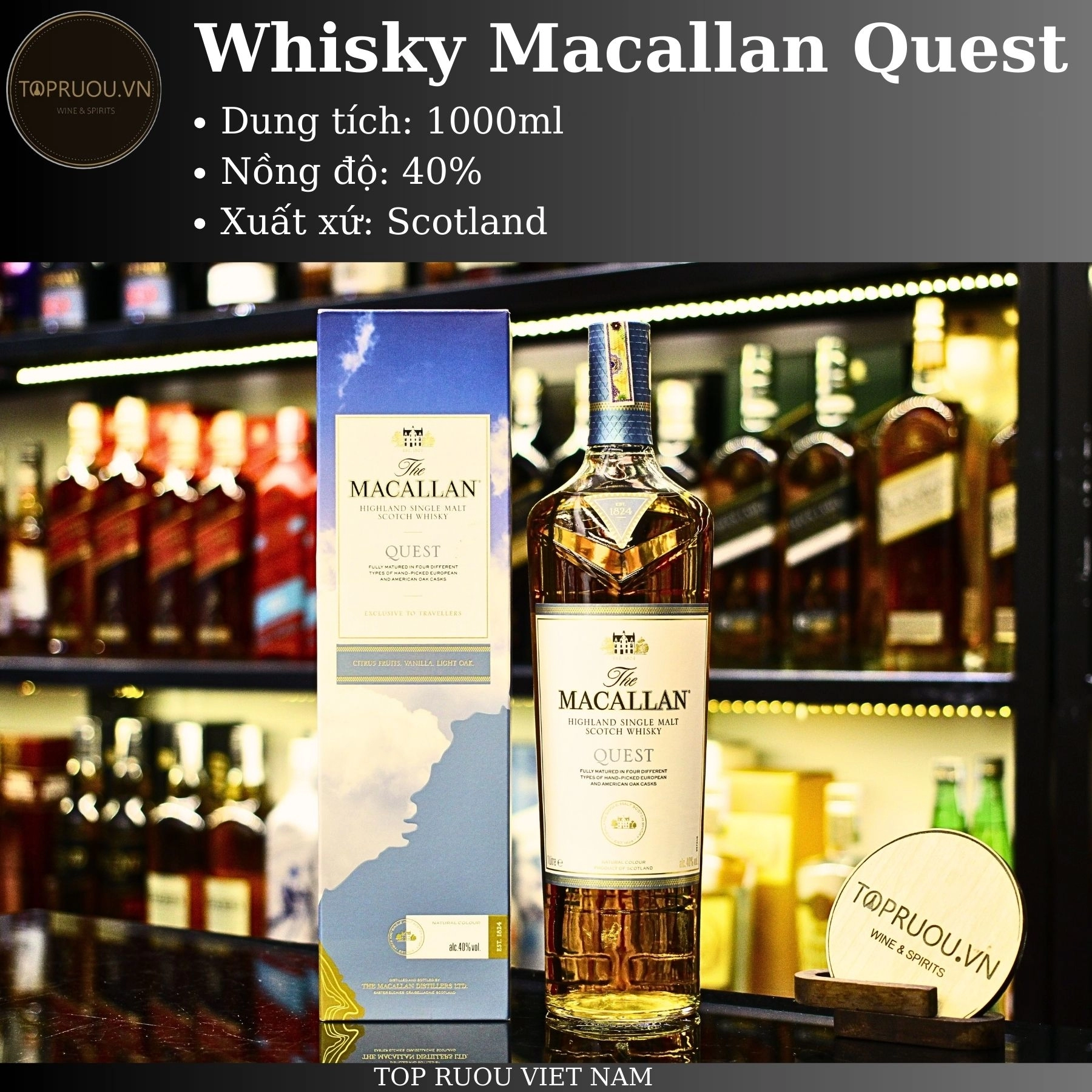 Whisky Macallan Quest – 1000ml – 40% – Scotland