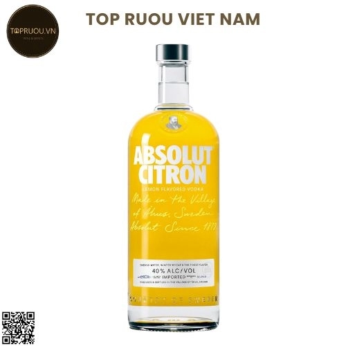 Vodka Absolut Citron (Chanh) – 1000ml – 40% – Thụy Điển