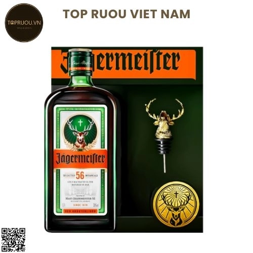 Hộp Quà Jagermeister (Có Kèm Đầu Hươu) – 700ml – 35% – Đức