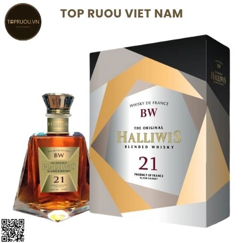 Whisky Halliwis BW 21 (Kèm Túi Giấy Hãng) – 700ml – 40% – Pháp